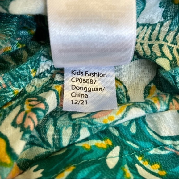 Tommy Bahama Girls Smocked Tank Romper Green Pink Tropical Print Sz 4T - Picture 14 of 15